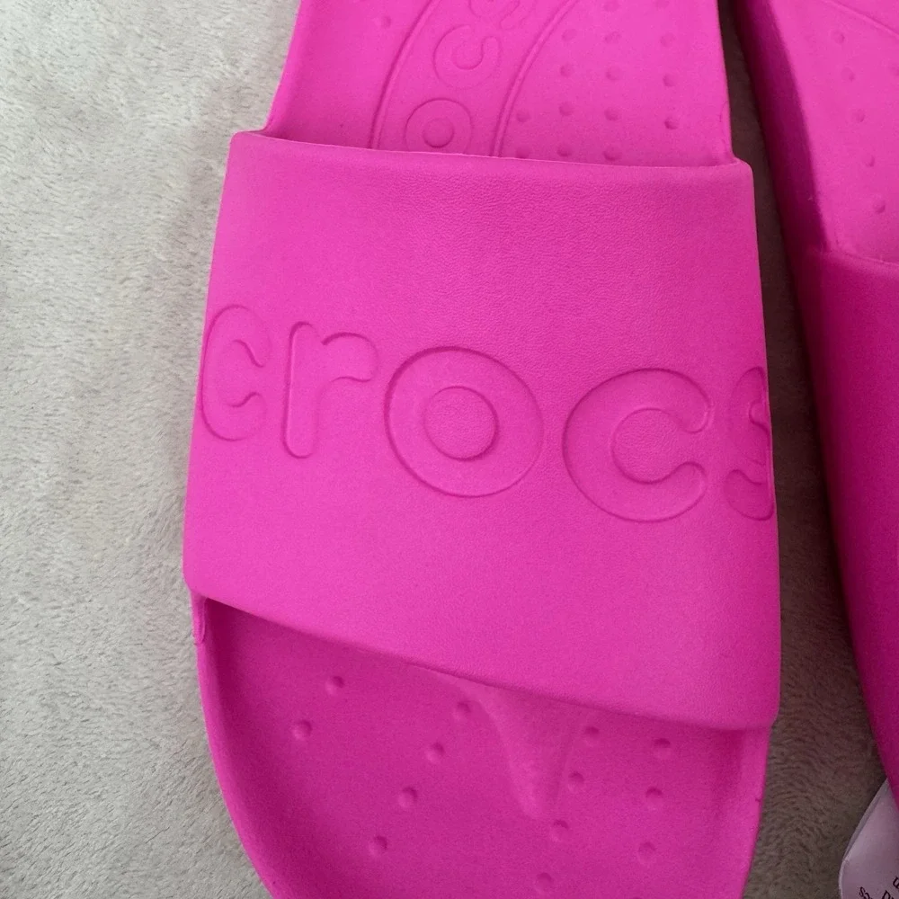 Crocs Slide Pink Crush M8 W10 Unisex Sandals 210088-6TW NWT